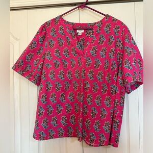 J. Crew Pink Floral Women's Blouse